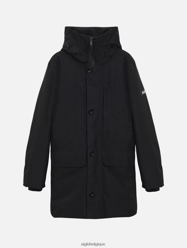 Aigle vêtements parka longue à capuche en gore-tex noir Hommes HV42L2194