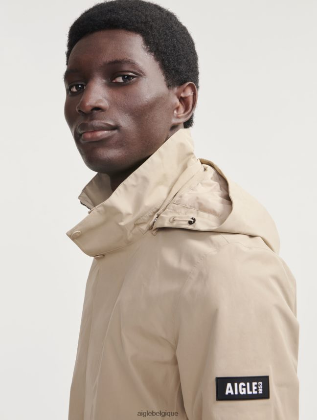 Aigle vêtements parka longue à capuche en gore-tex osier Hommes HV42L2203