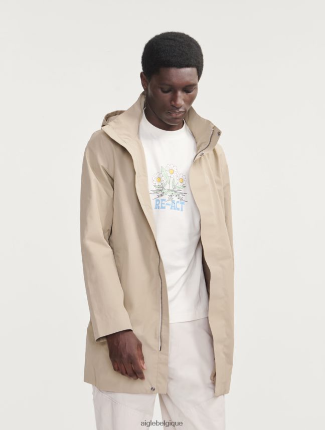 Aigle vêtements parka longue à capuche en gore-tex osier Hommes HV42L2203