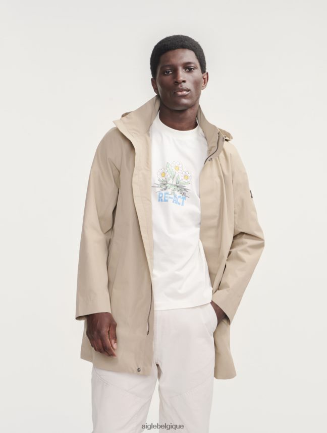 Aigle vêtements parka longue à capuche en gore-tex osier Hommes HV42L2203