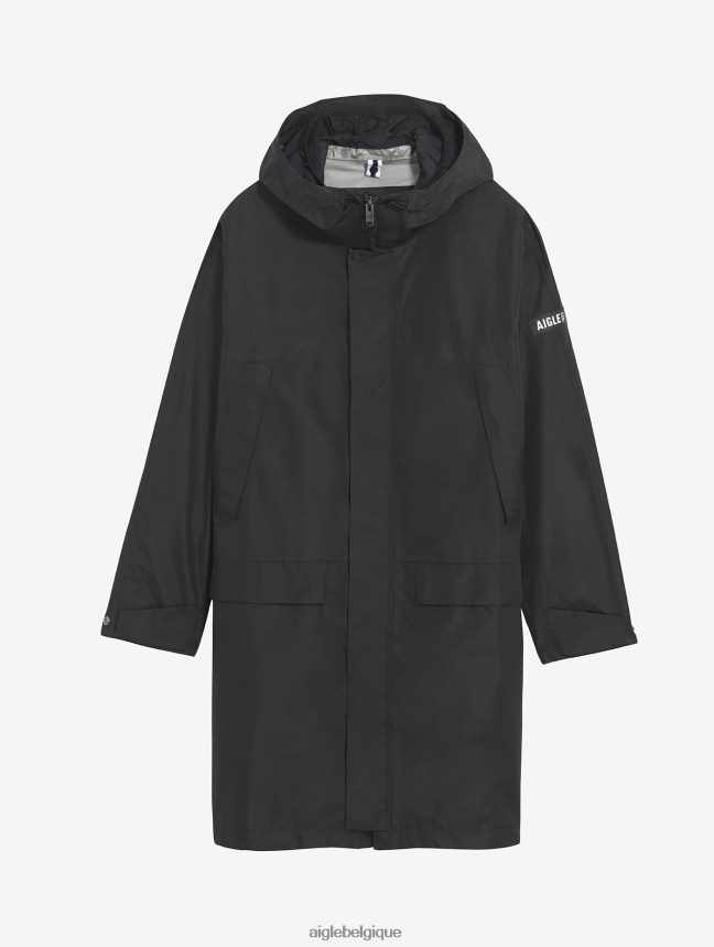 Aigle vêtements parka longue à double capuche en gore-tex paclite noir Hommes HV42L2158