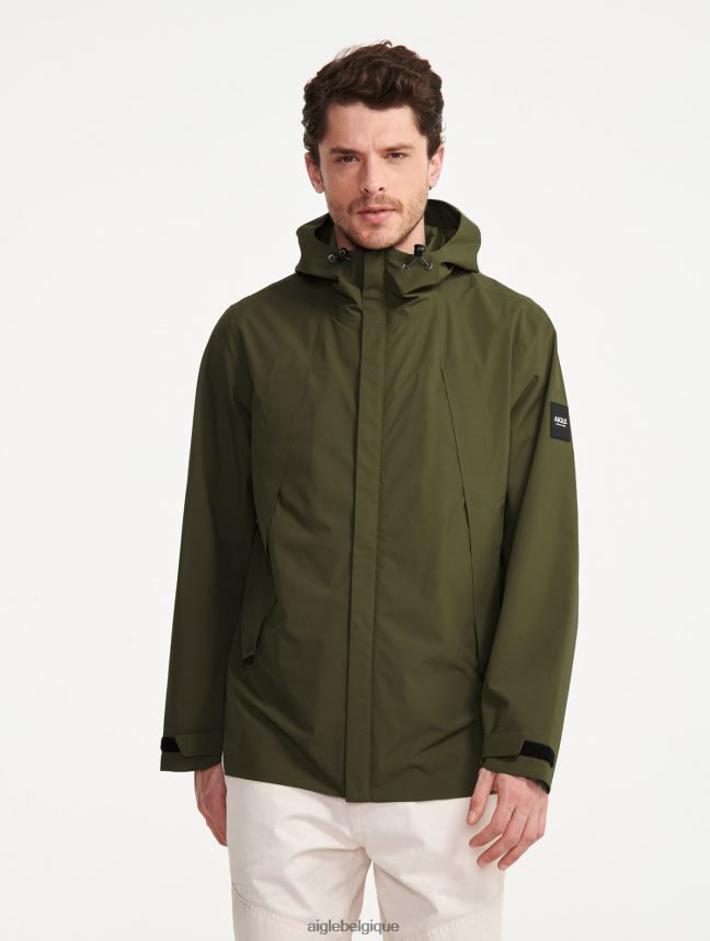 Aigle vêtements parka mi-longue à capuche mtd kaki Hommes HV42L2178