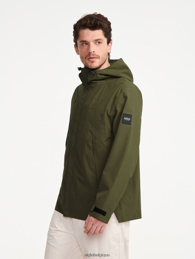 Aigle vêtements parka mi-longue à capuche mtd kaki Hommes HV42L2178