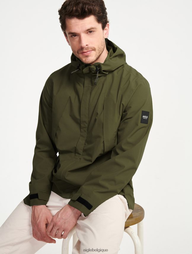 Aigle vêtements parka mi-longue à capuche mtd kaki Hommes HV42L2178