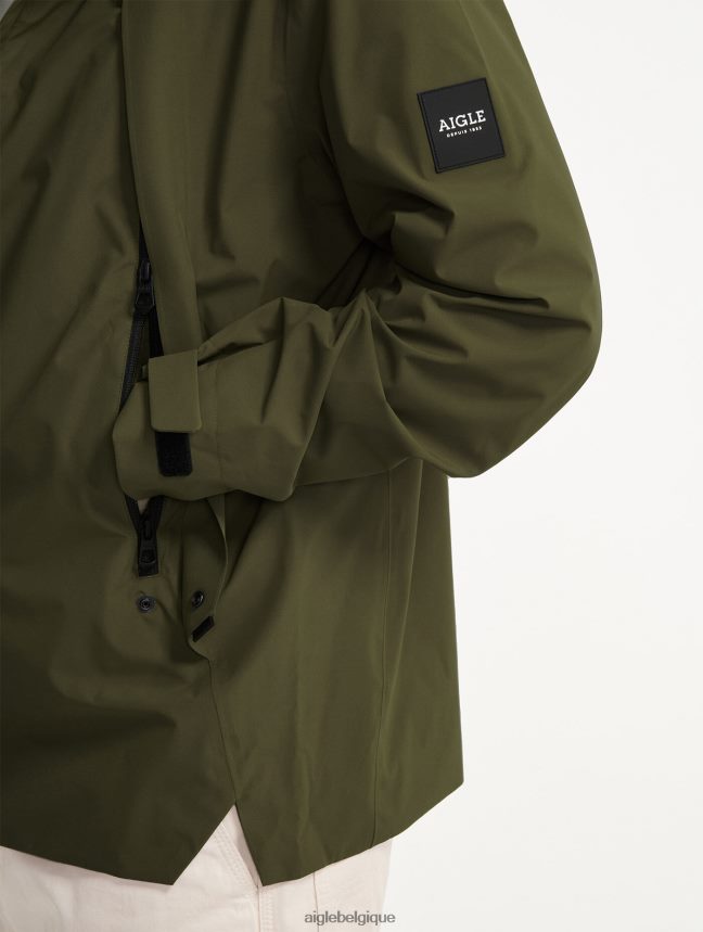 Aigle vêtements parka mi-longue à capuche mtd kaki Hommes HV42L2178