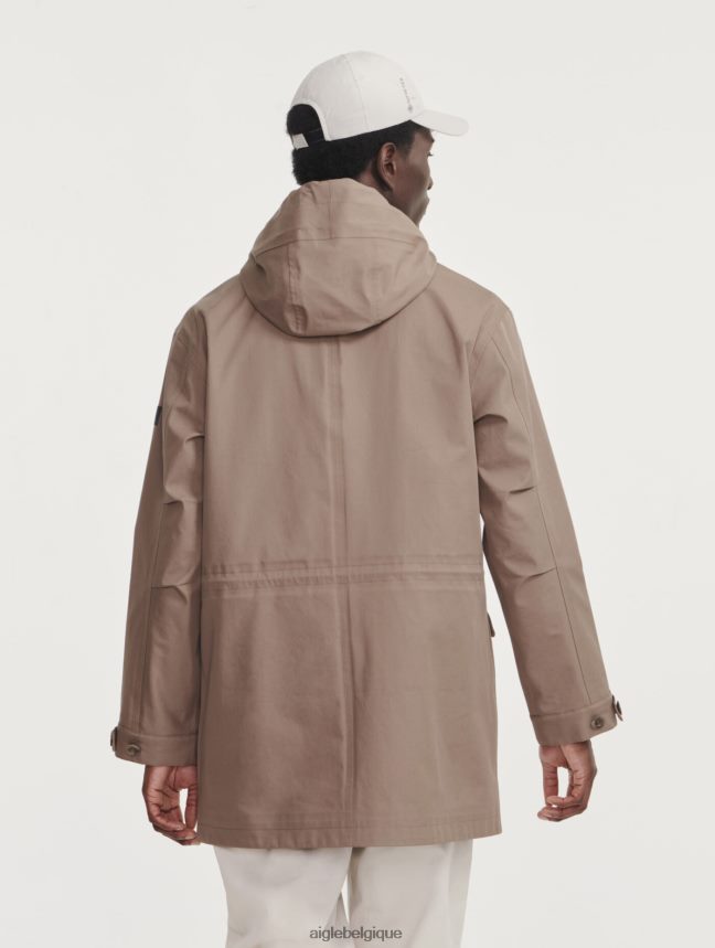 Aigle vêtements parka mtd mi-longue à capuche cappuccino Hommes HV42L2222