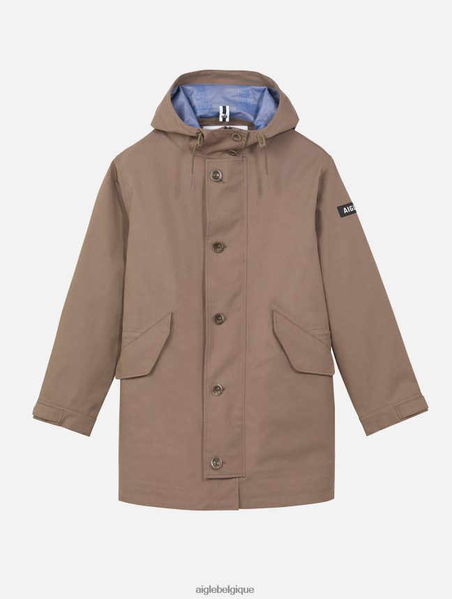 Aigle vêtements parka mtd mi-longue à capuche cappuccino Hommes HV42L2222