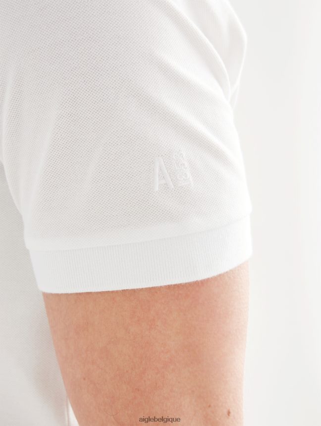 Aigle vêtements polo à manches courtes et col à double bande blanc Hommes HV42L2154