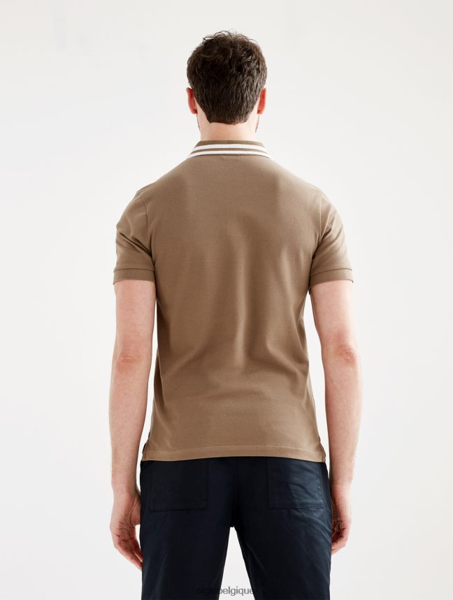 Aigle vêtements polo à manches courtes et col à double bande cappuccino Hommes HV42L225
