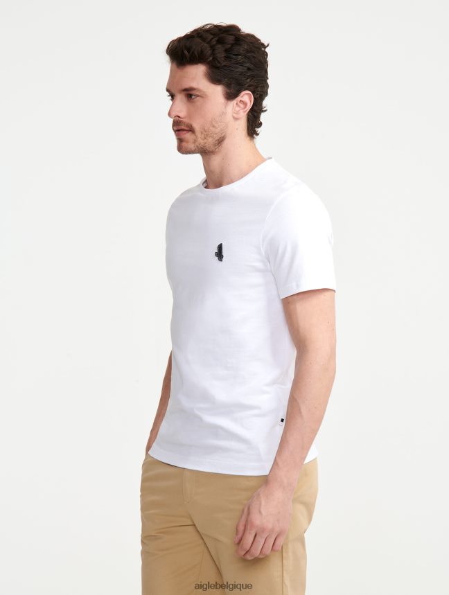 Aigle vêtements t-shirt à col rond blanc Hommes HV42L2138