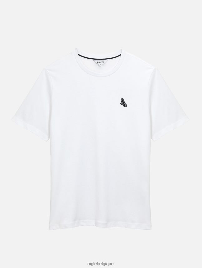 Aigle vêtements t-shirt à col rond blanc Hommes HV42L2138