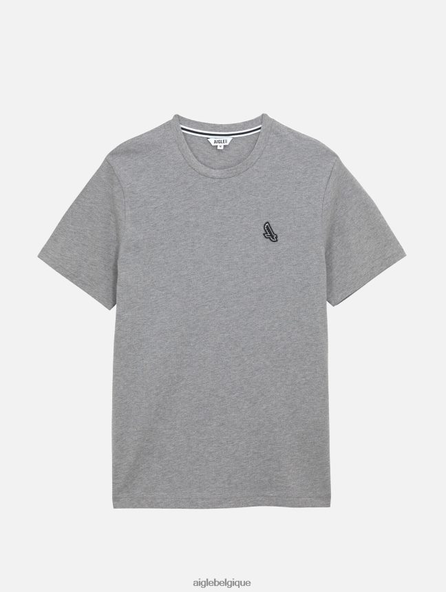 Aigle vêtements t-shirt à col rond gris chiné Hommes HV42L268