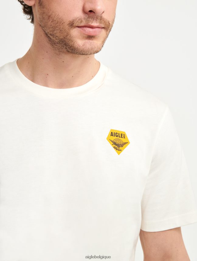 Aigle vêtements t-shirt imprimé à col rond lait Hommes HV42L2137