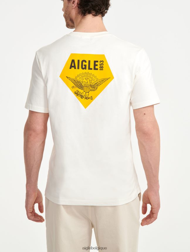 Aigle vêtements t-shirt imprimé à col rond lait Hommes HV42L2137