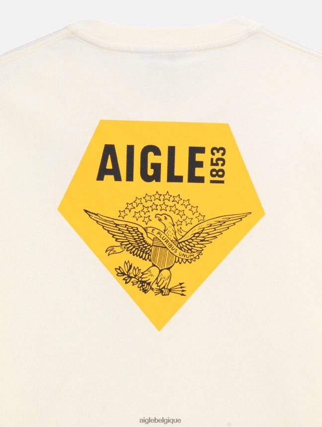 Aigle vêtements t-shirt imprimé à col rond lait Hommes HV42L2137