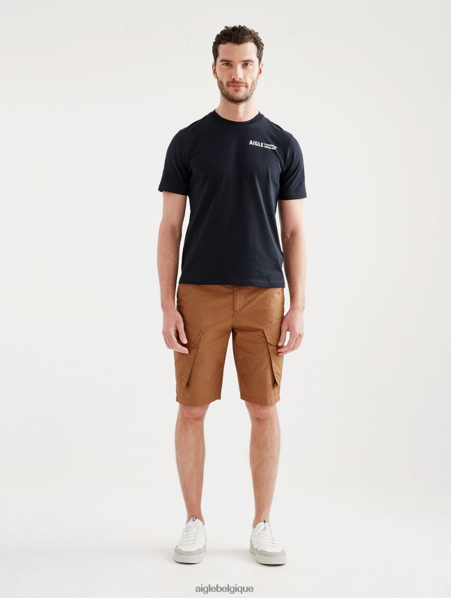 Aigle vêtements t-shirt imprimé à col rond noir Hommes HV42L2103