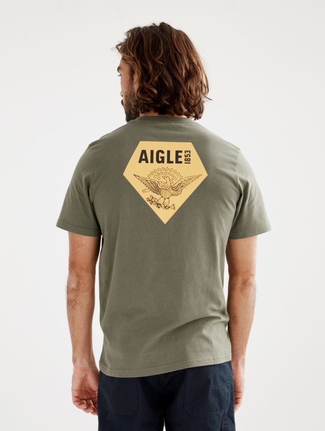 Aigle vêtements t-shirt imprimé à col rond taillis Hommes HV42L2146