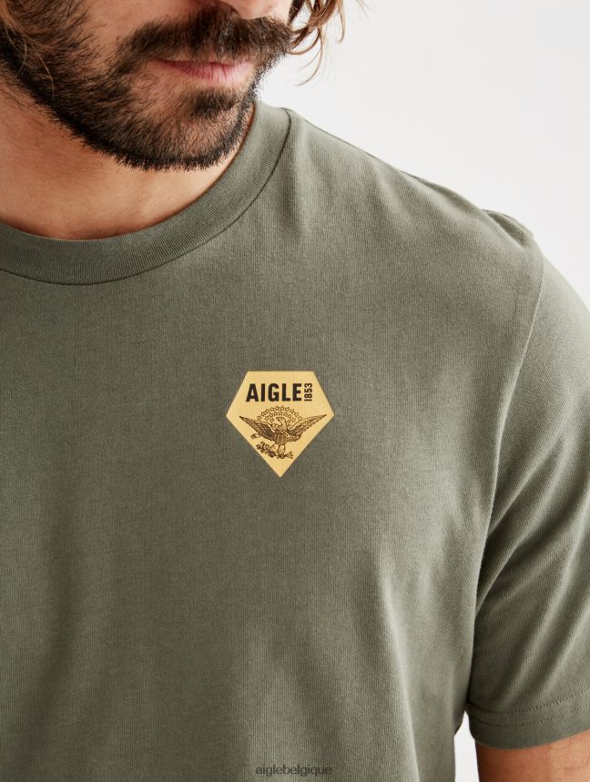 Aigle vêtements t-shirt imprimé à col rond taillis Hommes HV42L2146