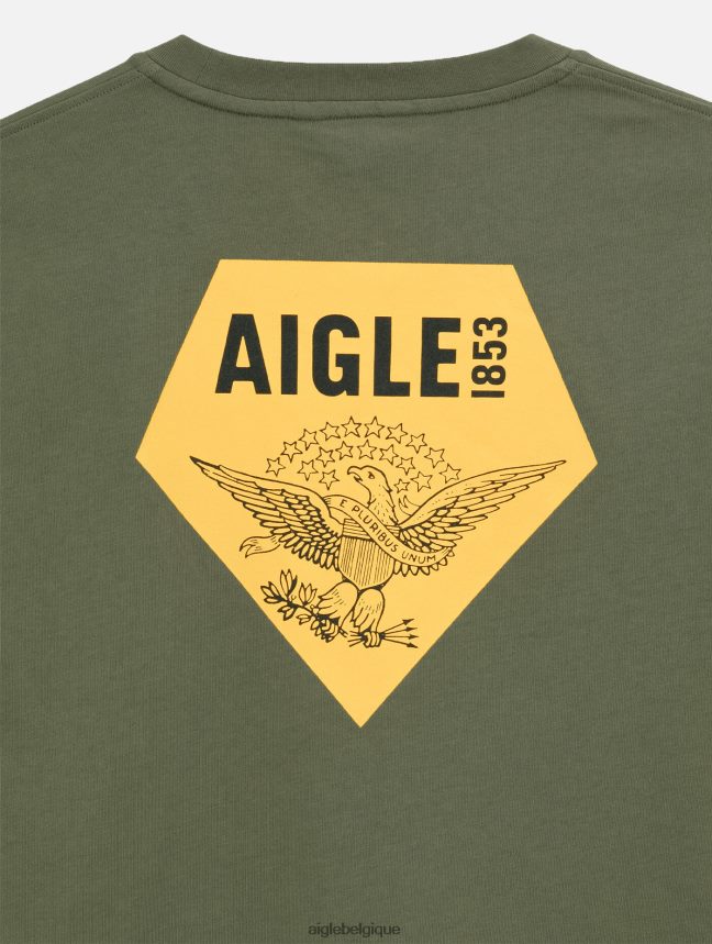 Aigle vêtements t-shirt imprimé à col rond taillis Hommes HV42L2146