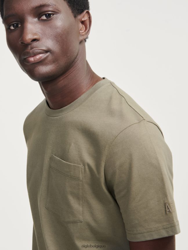 Aigle vêtements t-shirt ras du cou à poche en jersey taillis Hommes HV42L287