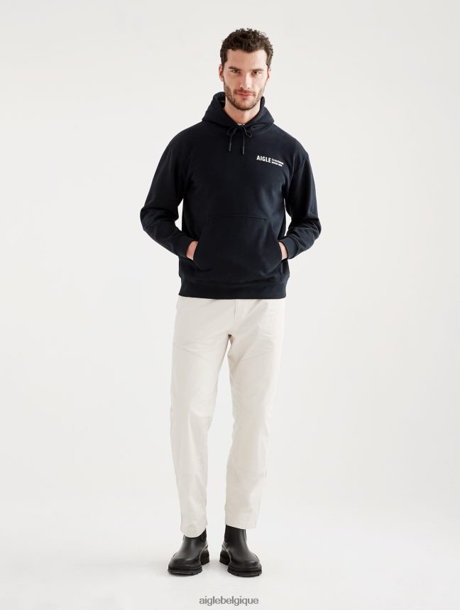 Aigle vêtements sweat à capuche imprimé noir Hommes HV42L238