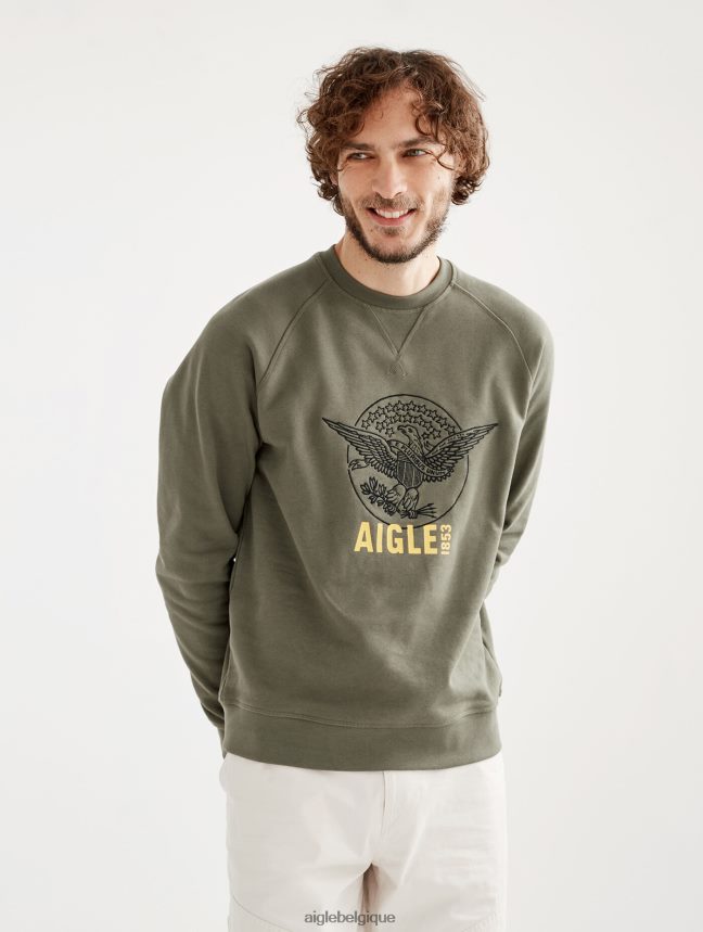 Aigle vêtements sweat-shirt à col rond brodé taillis Hommes HV42L280