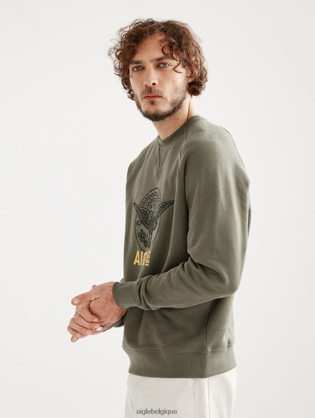 Aigle vêtements sweat-shirt à col rond brodé taillis Hommes HV42L280
