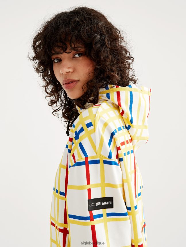 Aigle x Centre Pompidou vêtements sweat à capuche brossé Mondrian Hommes HV42L2144