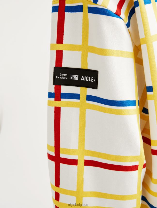 Aigle x Centre Pompidou vêtements sweat à capuche brossé Mondrian Hommes HV42L2144