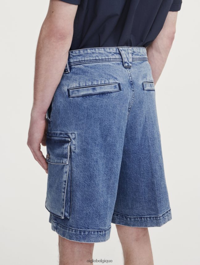 Aigle vêtements short en jean denim légèrement décoloré Hommes HV42L2128