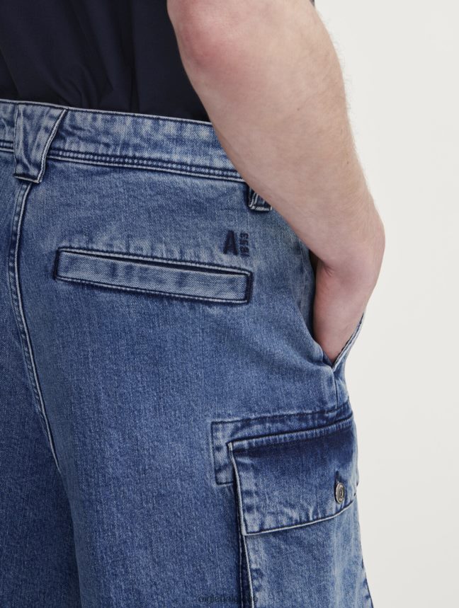 Aigle vêtements short en jean denim légèrement décoloré Hommes HV42L2128
